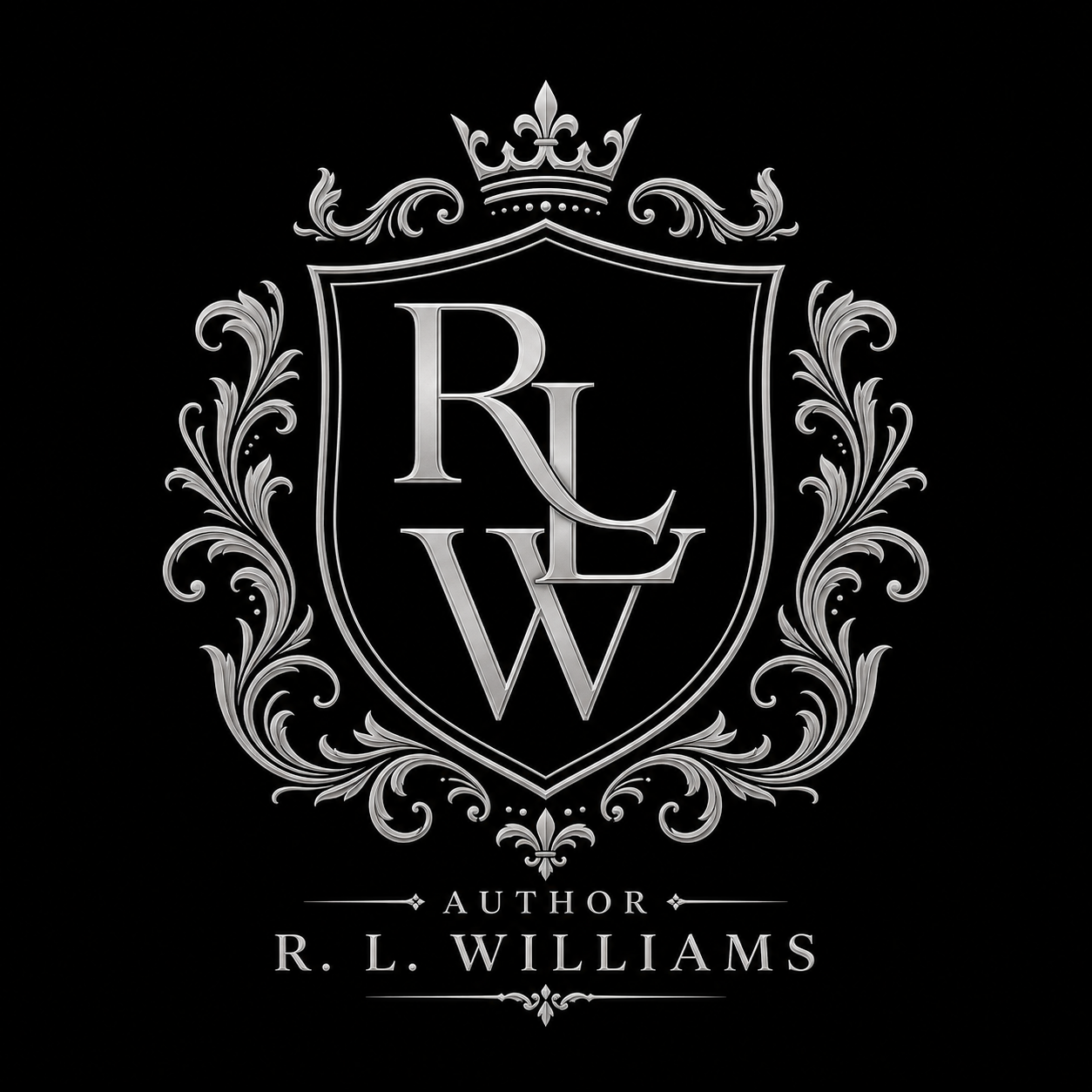 R. L. Williams monogram crest with ornate scrollwork